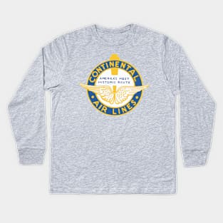 Retro Continental Airlines Kids Long Sleeve T-Shirt